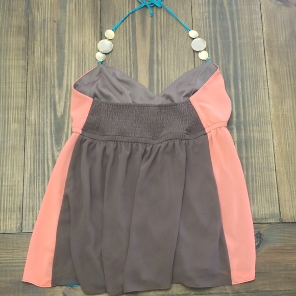 Tropical Colorblock Halter Top Size Medium - Picture 4 of 5